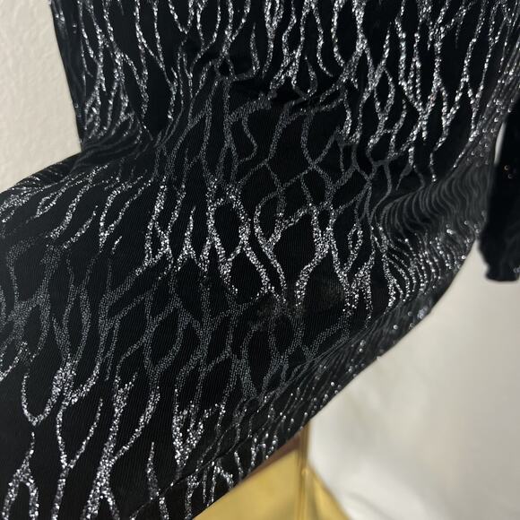 VTG Brittany Black Top Womens 2X Black Metallic Abstract Fairygrunge Whimsigoth - Picture 3 of 10